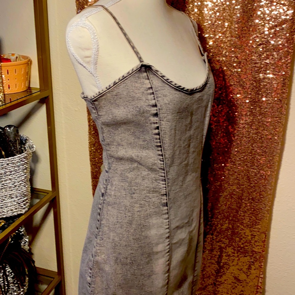 Black stonewashed Jean dress with stretch